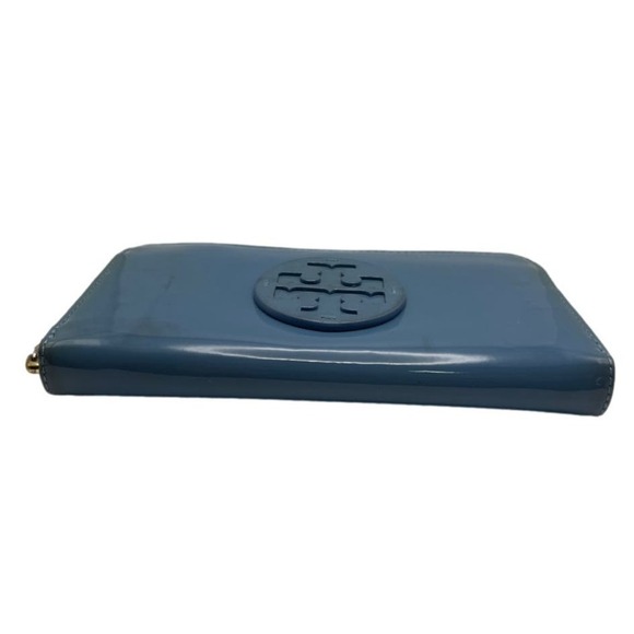 TORY BURCH Blue Patent Leather Zip Around Wallet - Picture 4 of 10
